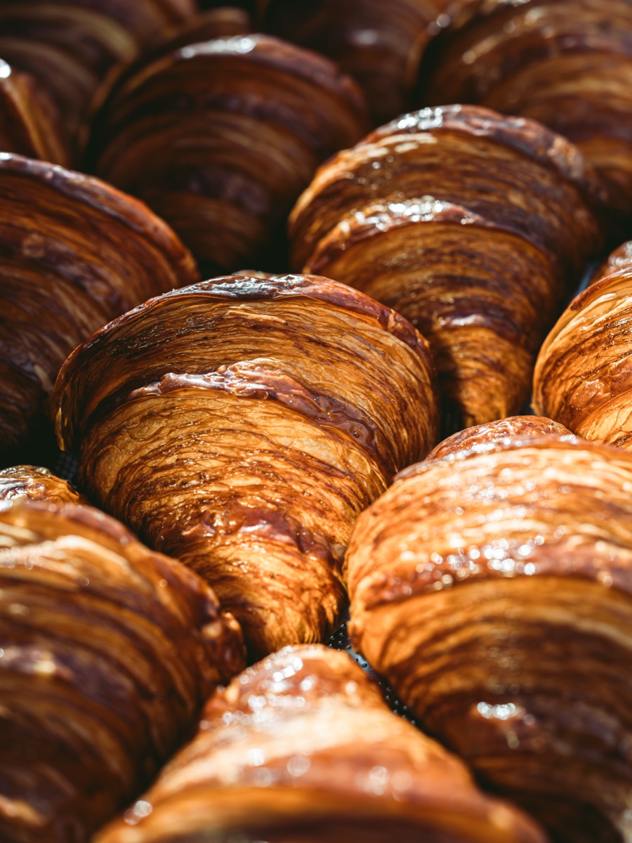 Golden croissants ready for delivery from Santo Bakehouse Madrid